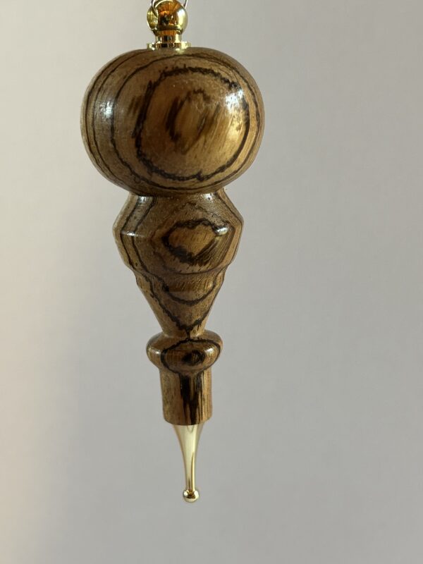 Hand Turned Zebrawood Ornament - Image 2