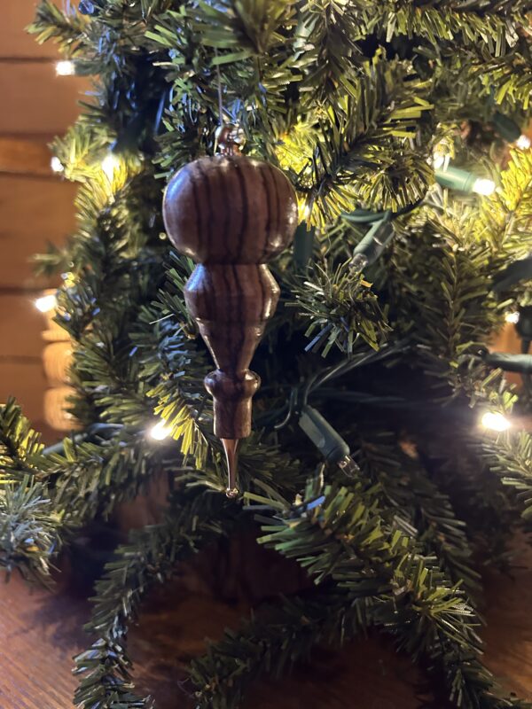 Hand Turned Zebrawood Ornament