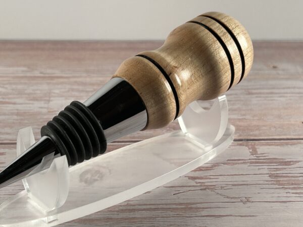 Hand Turned Maple Wine Stopper - Image 2