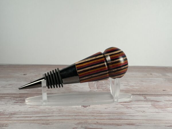 Hand Turned Laminated Wine Stopper - Image 2