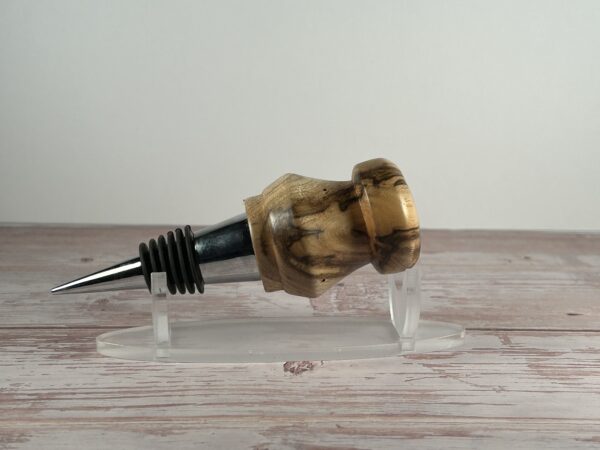 Hand Turned Ambrosia Maple Wine Stopper - Image 2